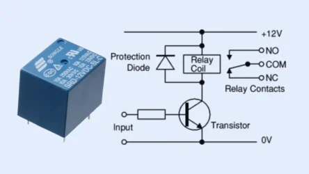 Protection diode connecting to the relay