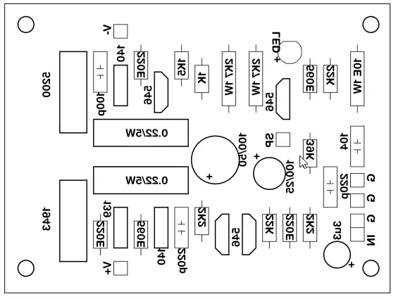 100 watt amplifier PCB silkscreen