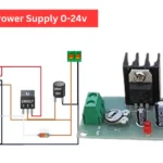 Adjustable DC Power Supply (0-24V) based on the LM317 voltage regulator.