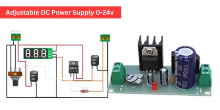 Adjustable DC Power Supply (0-24V) based on the LM317 voltage regulator.