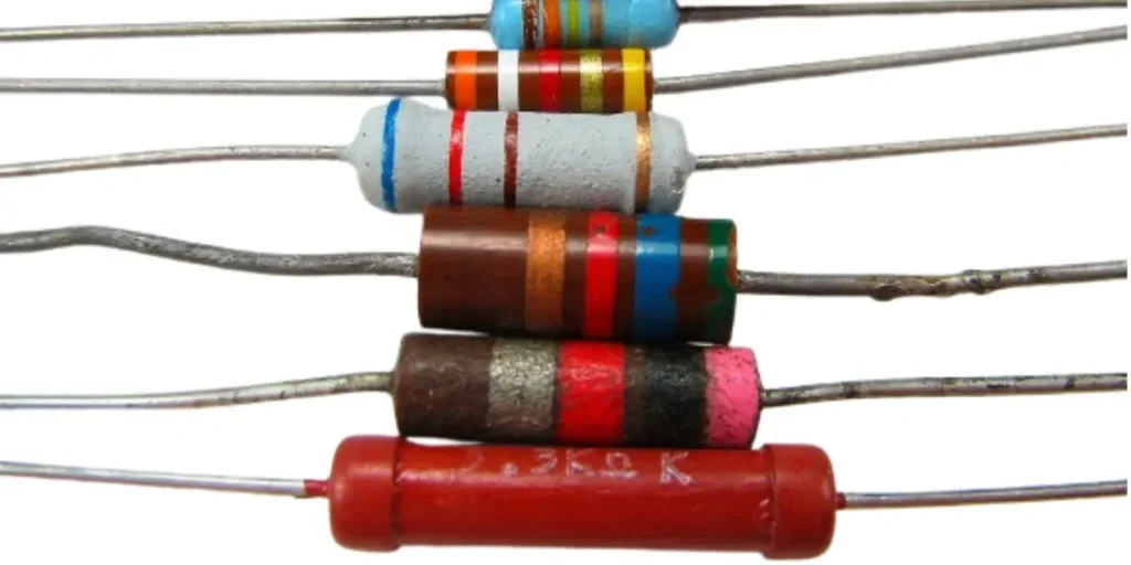 Diffrent types of resistors in white background