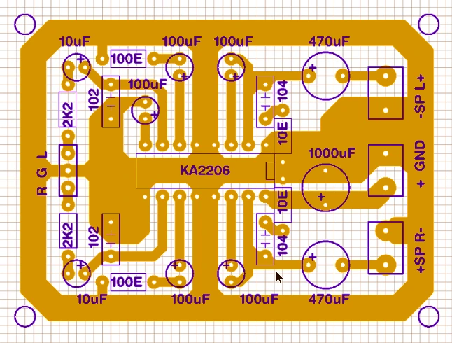 KA2206 Amplifier circuit diagram