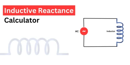 Inductive reactance calculator interface showing input fields and calculation results.