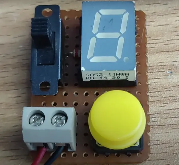 close view of seven segment display tester.