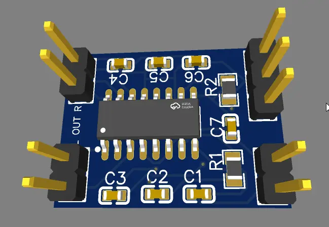 PAM8403 PCB 3D model