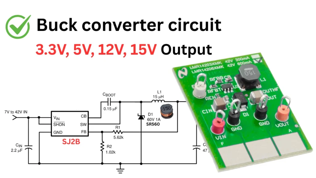 Buck Converter Circuit using SJ2B (LMR14206) Regulator