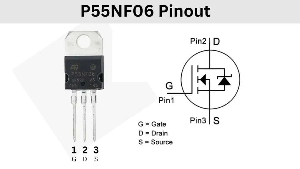 P55nf06 pinout