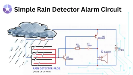 Simple Rain Detector Alarm Circuit
