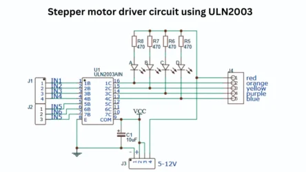 Stepper motor driver circuit using uln2003