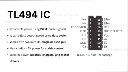 TL494 datasheet, Pinout diagram and application circuit
