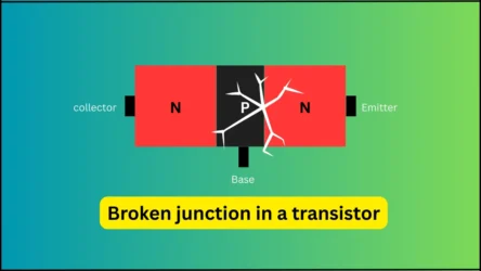 Broken junction in transistor