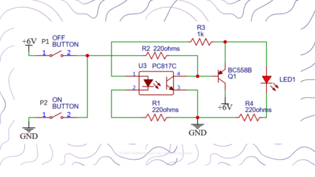 Push button ON OFF circuit project