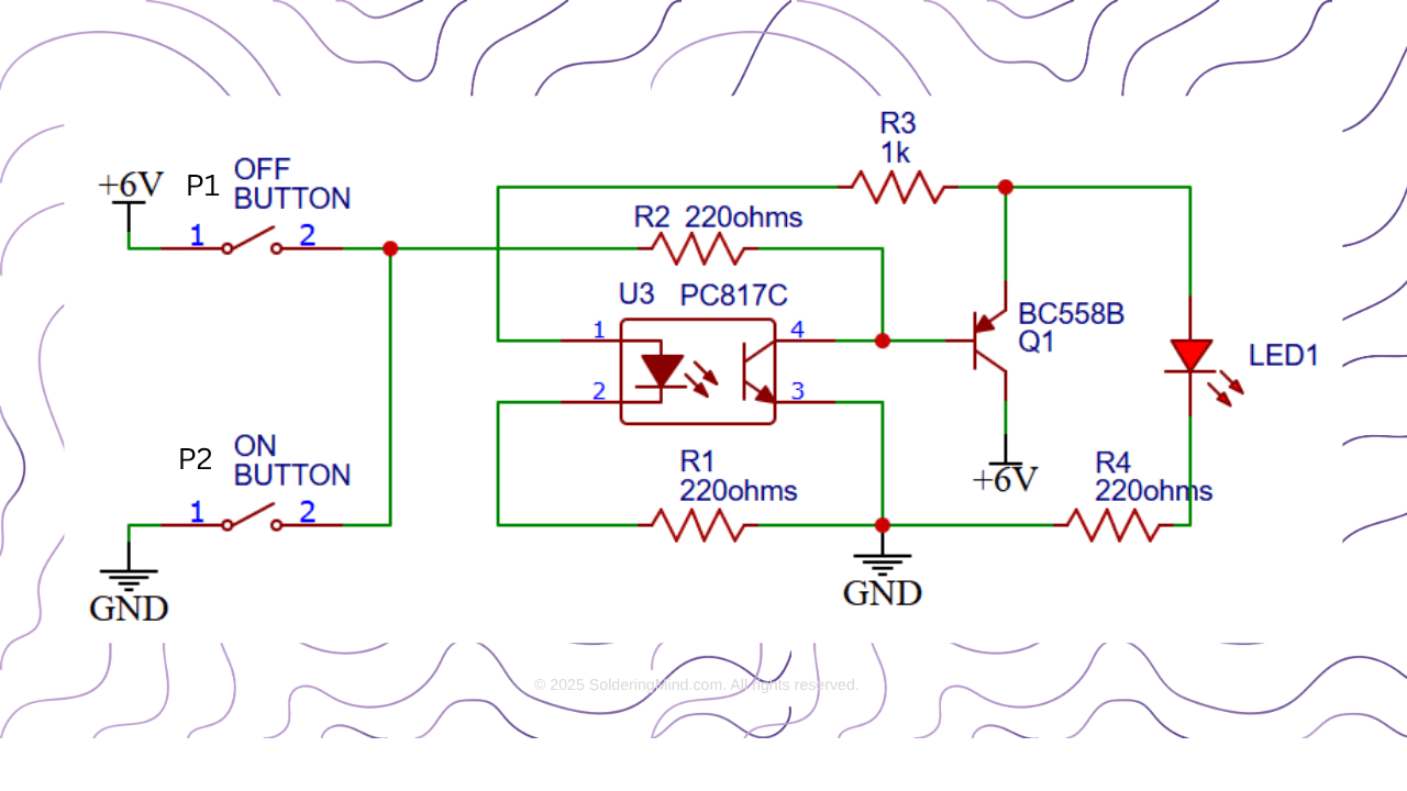 Push Button ON/OFF Circuit to Control Connected LED