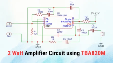 2 Watt Amplifier Circuit using TBA820M