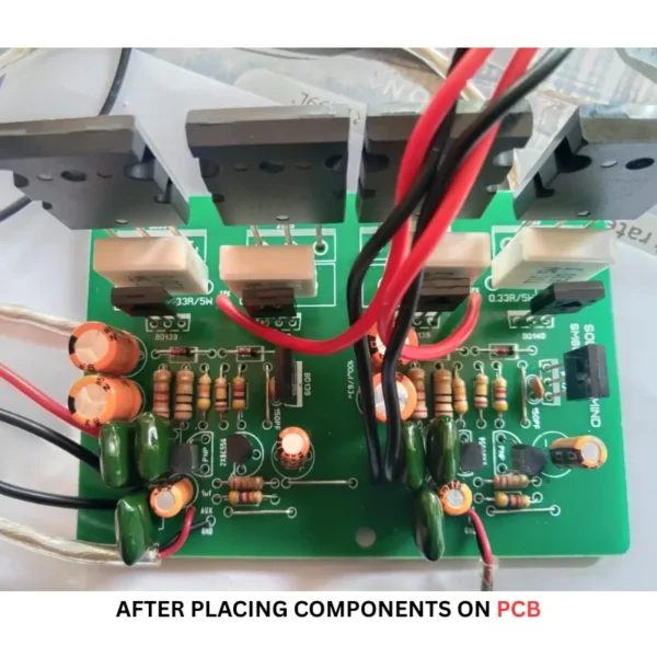Stereo amplifier pcb after placing componets Stereo amplifier pcb after placing componets