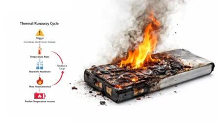 Thermal runaway of batteries