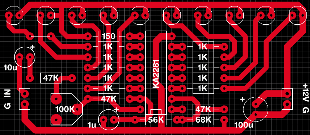 10 LED VU meter circuit