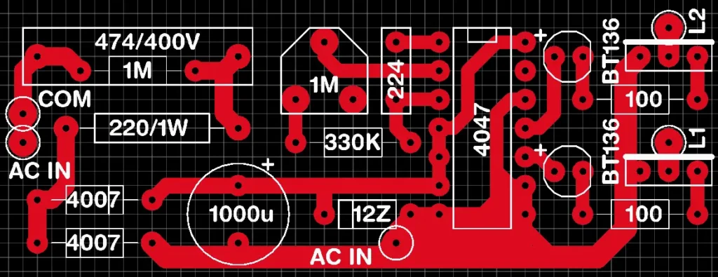 2 channel chaser PCB circuit