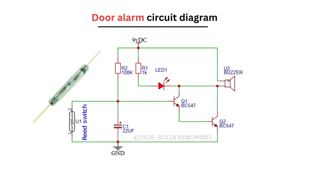 Door alarm circuit diagram