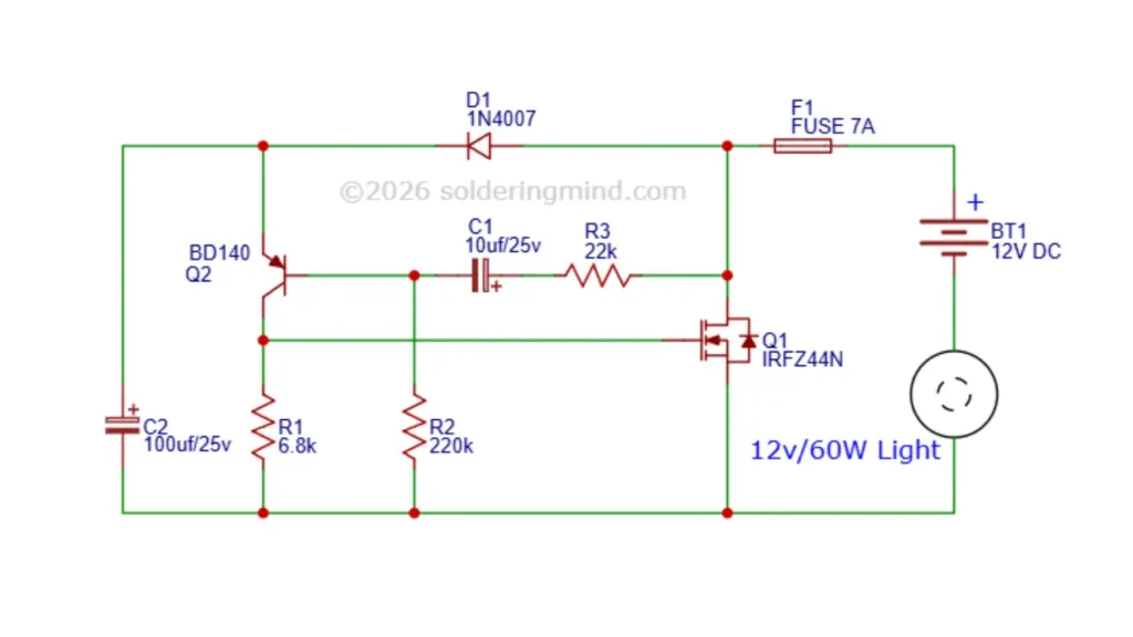 Flasher circuit for car and bike