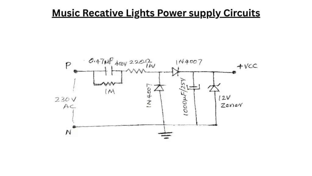 Music Reactive Lights power supply Circuit