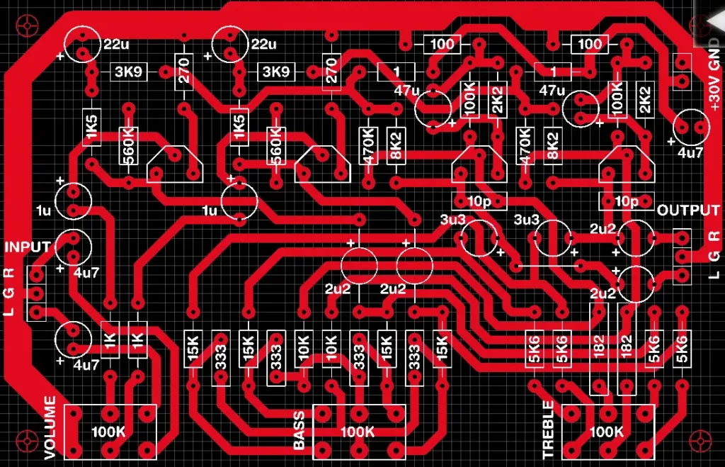 Tone control board circuit board