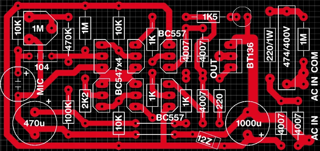 music reactive lights board PCB layout