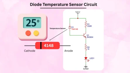 diode temperature sensor circuit using 4148 diode