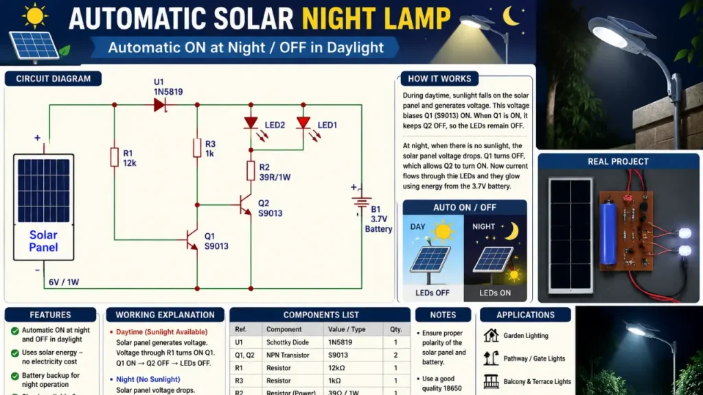 Automatic Solar Lamp Circuit