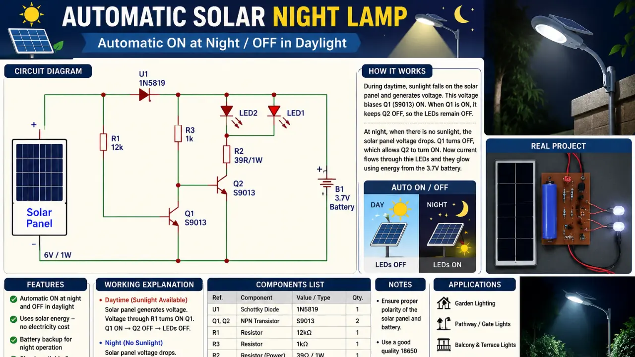 Automatic Solar Lamp Circuit