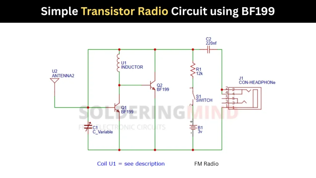 Simple Transistor Radio Circuit using BF199 transistor