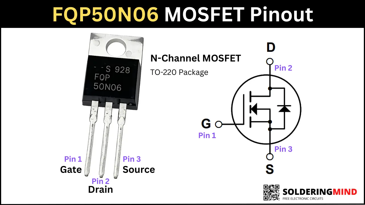 FQP50N06 MOSFET Pinout