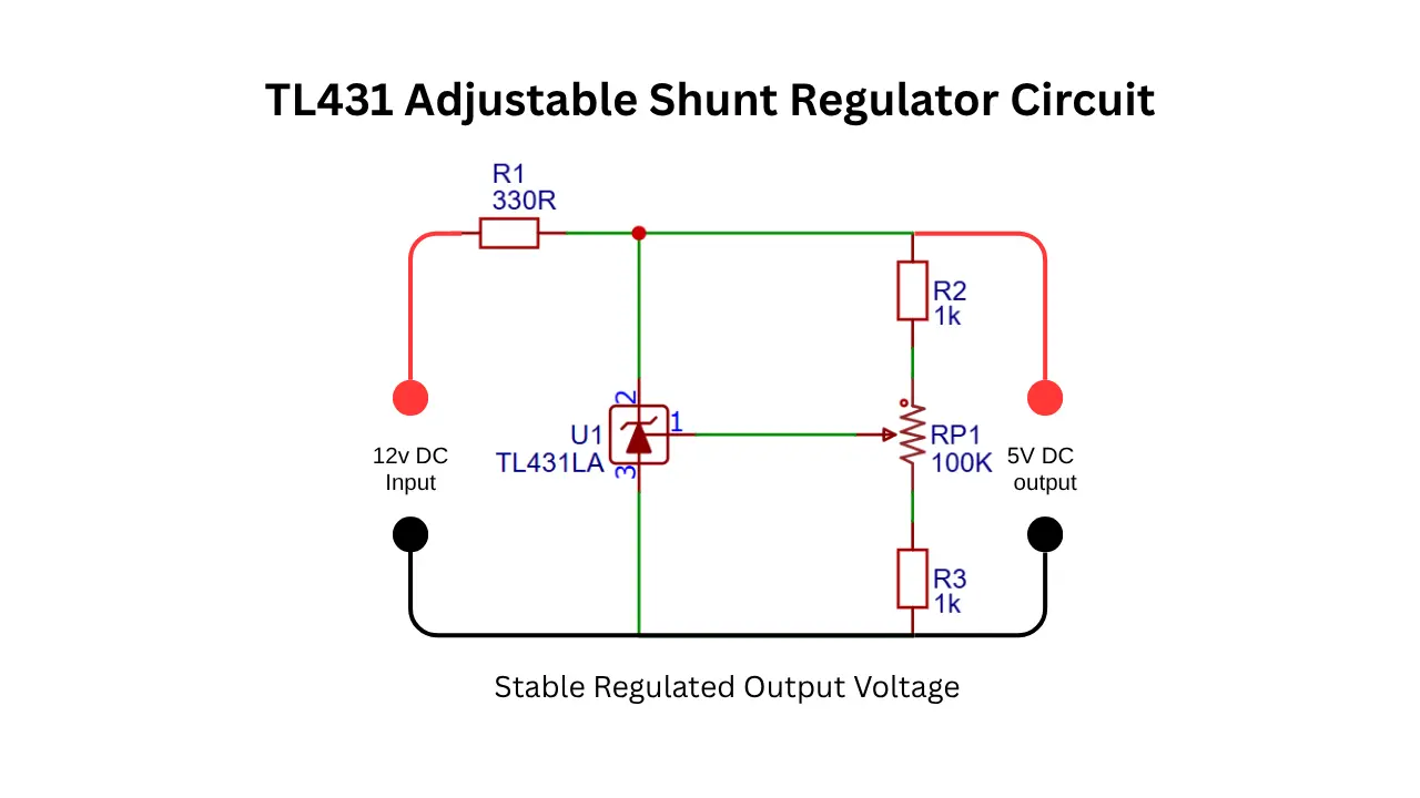TL431 Adjustable Shunt Regulator Circuit diagram