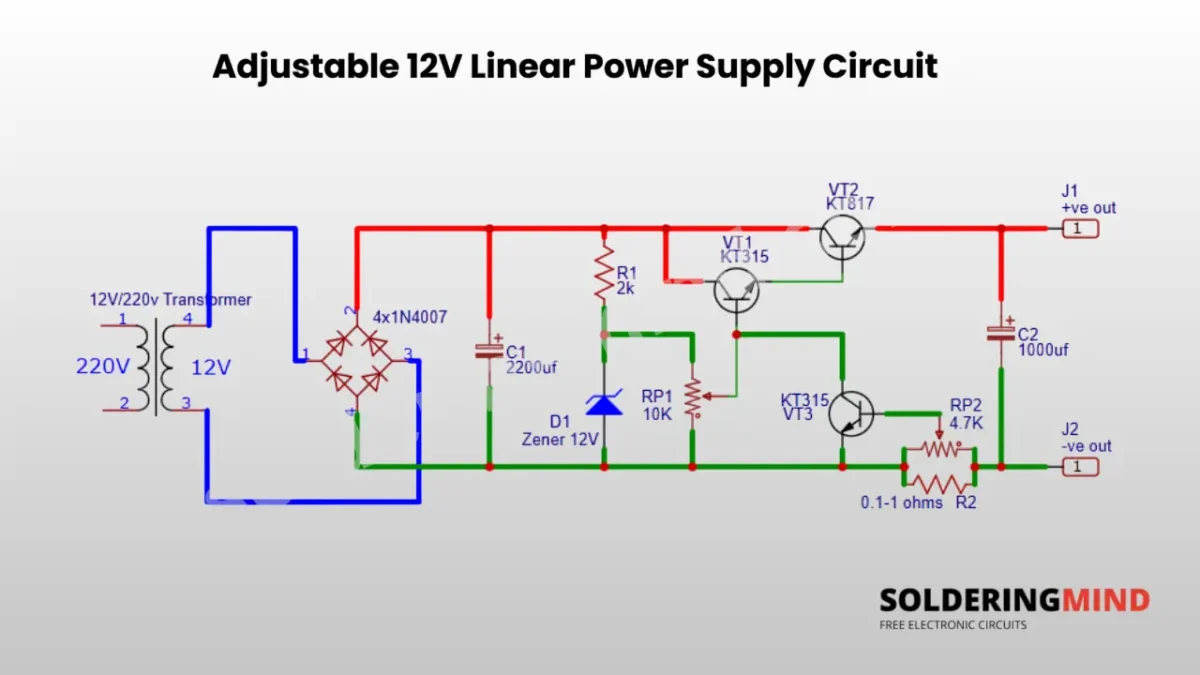 12V Linear Power Supply Circuit