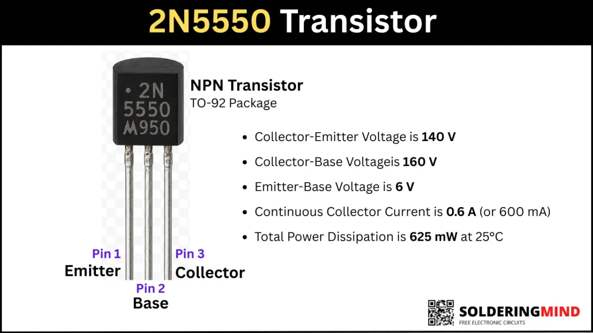 2N5550 Transistor and specifications