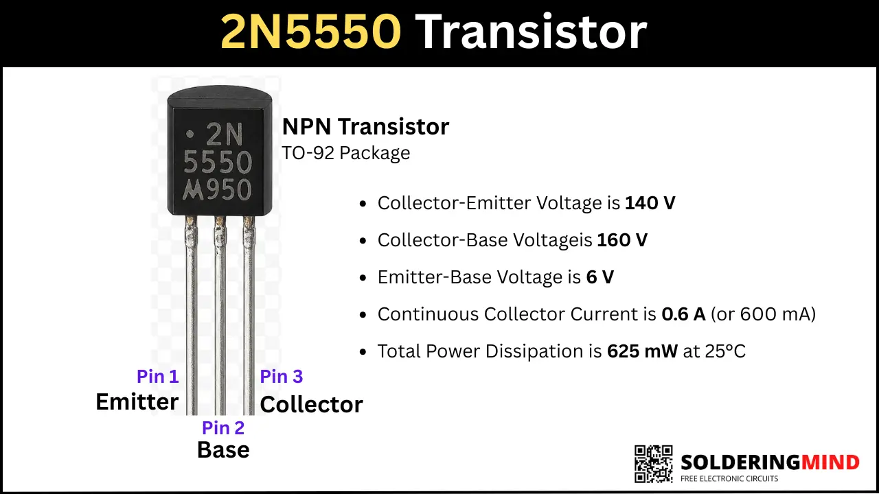 2N5550 Transistor and specifications