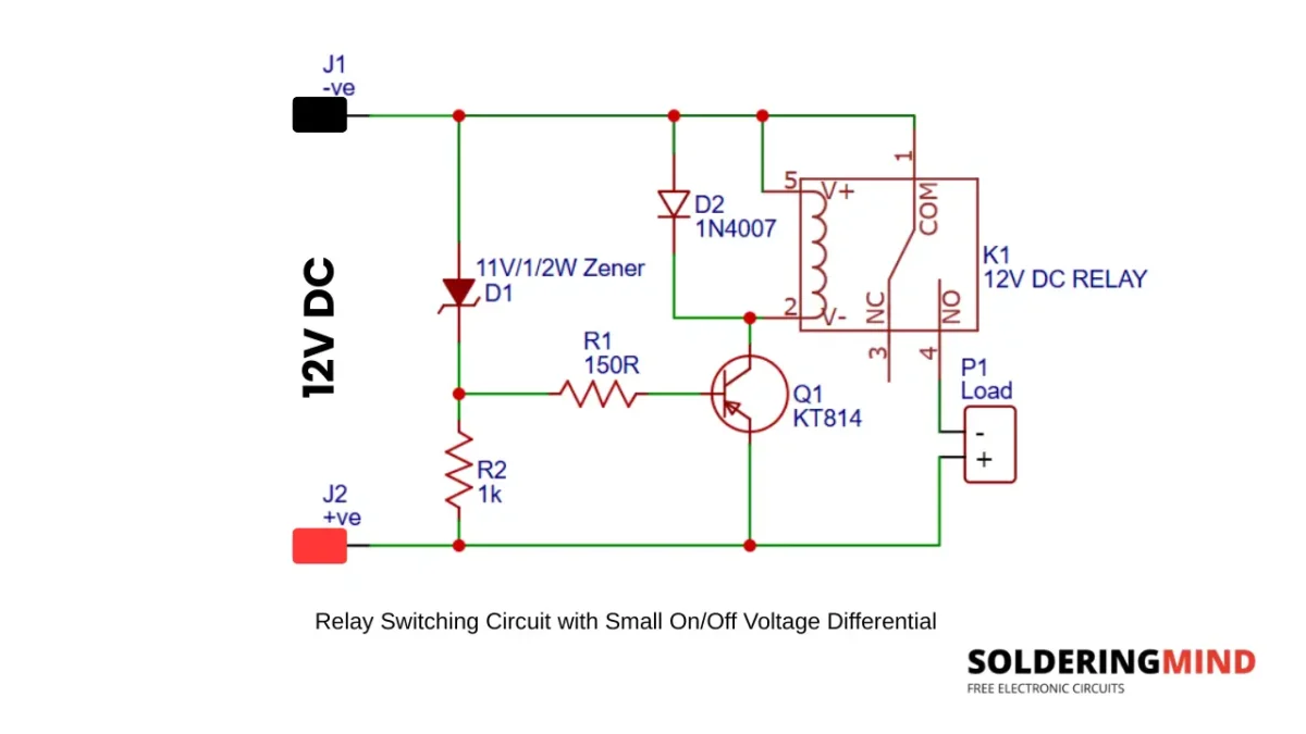 Relay Switching Circuit with Small On Off Voltage Differential